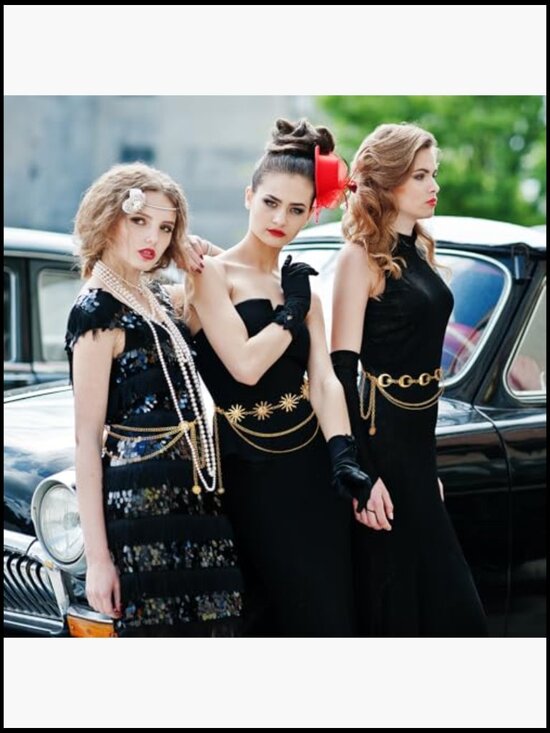Gold Plated Metal Adjustable Layered Waist Chain Belt Set main image 5